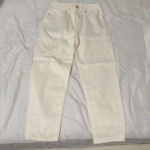 Uniqlo Boyfriend Tapered Jeans - off white